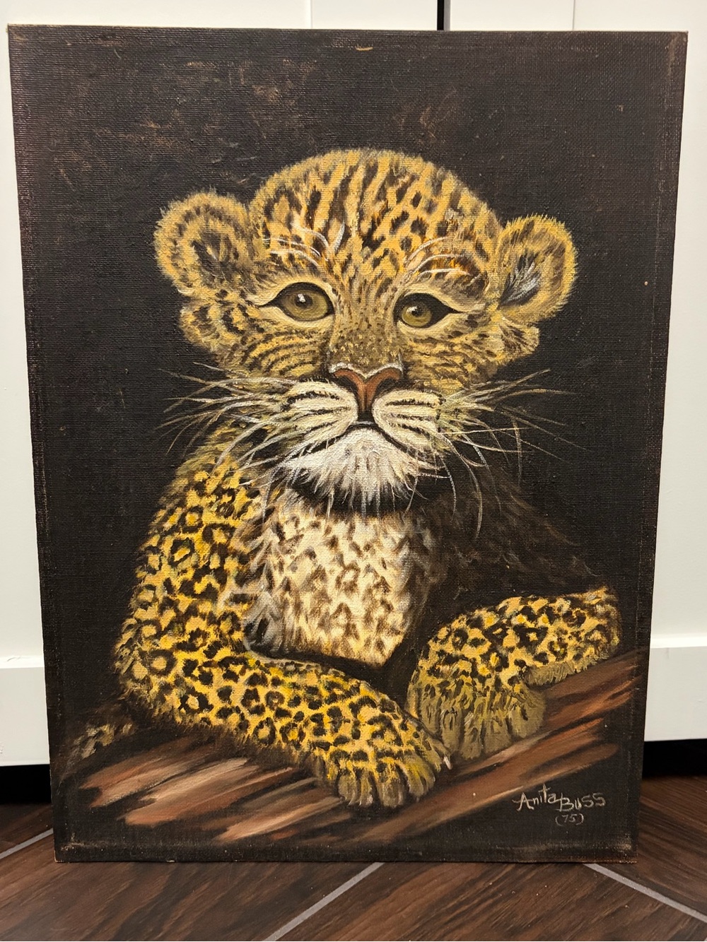 Vintage Leopard Cub Original Painting…Quirky
